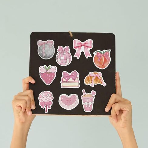 150pcs Coquette Stickers Cute Vinyl Laptop Sticker Monogram Decal Vintage Aesthetic StickersWaterproof Aesthetic Stickers, Pink Sticker Pack for Girls Water Bottles Laptop Computer Phone Guitar in Saudi Arabia
