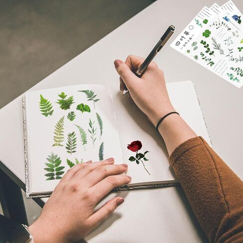 160 Piece Flower Scrapbooking Stickers Transparent Plants Flower Stickers Vintage for DIY Scrapbook Photo Album Collection Laptop Planner in Saudi Arabia