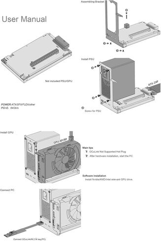OCuLink External Graphics Card Dock OCuP4 OCuP4v2 Docking Station PCIE4.0 for Quick Card Expansion Improved in Saudi Arabia