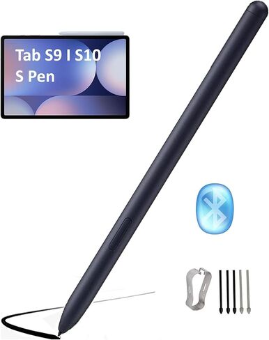 Tab S9 | Tab S10 S Pen [with-Bluetooth] Replacement for Samsung Galaxy Tab S9, S9+, S9 Ultra, S10+, S10 Ultra Stylus Pen Air Command Touch-Free Control with 5*Tips/Nibs (Black) in Saudi Arabia