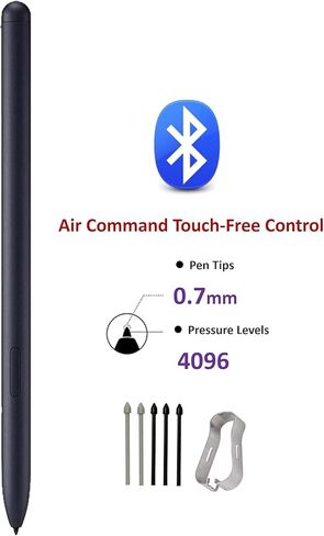 علامة التبويب S9 | قلم Tab S10 S [مع بلوتوث] بديل لجهاز Samsung Galaxy Tab S9، S9+، S9 Ultra، S10+، S10 Ultra Stylus Pen التحكم باللمس مع 5 * أطراف/أطراف (أسود) in Kuwait