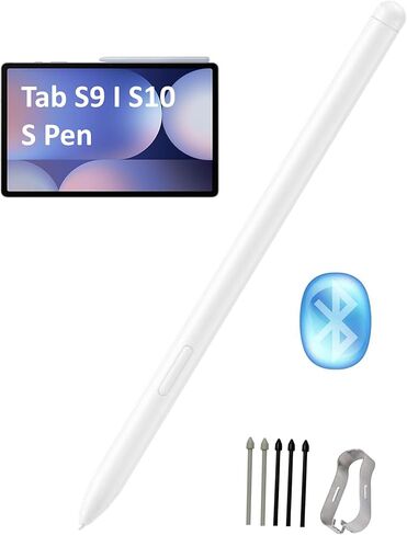 علامة التبويب S9 | قلم Tab S10 S [مع بلوتوث] بديل لجهاز Samsung Galaxy Tab S9، S9+، S9 Ultra، S10+، S10 Ultra Stylus Pen التحكم باللمس مع 5 * أطراف/أطراف (أسود) in Kuwait