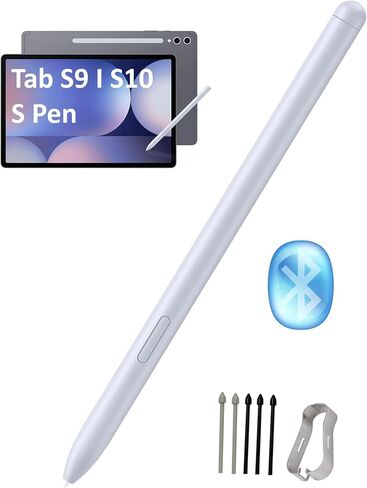 علامة التبويب S9 | قلم Tab S10 S [مع بلوتوث] بديل لجهاز Samsung Galaxy Tab S9، S9+، S9 Ultra، S10+، S10 Ultra Stylus Pen التحكم باللمس مع 5 * أطراف/أطراف (أسود) in Kuwait