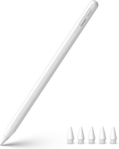قلم ستايلس لقلم Ipad الجيل 9/10، شحن سريع، حساسية للإمالة، حبل مضاد للضياع، قلم Apple Ipad لجهاز iPad 10/9/8/7/6th، iPad Air 3rd/4th/5th، iPad mini 5/6th iPad Pro 11 بوصة/12.9 بوصة M4 in Kuwait
