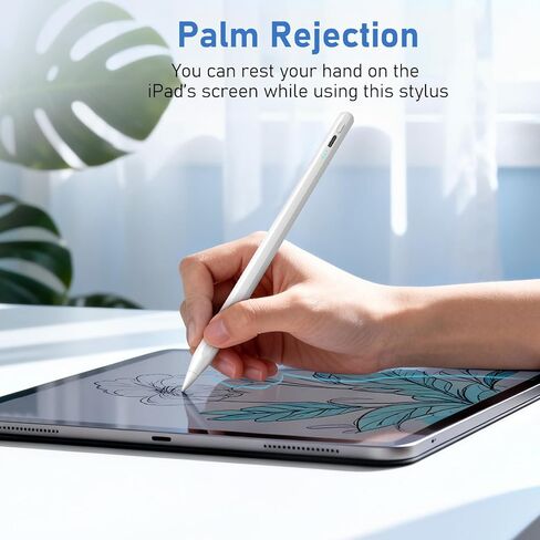 قلم ستايلس لقلم Ipad الجيل 9/10، شحن سريع، حساسية للإمالة، حبل مضاد للضياع، قلم Apple Ipad لجهاز iPad 10/9/8/7/6th، iPad Air 3rd/4th/5th، iPad mini 5/6th iPad Pro 11 بوصة/12.9 بوصة M4 in Kuwait