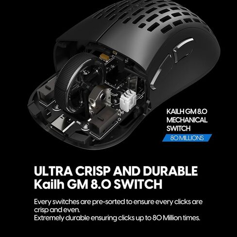 Pulsar Gaming Gears - Xlite V2 Wireless Gaming Mouse, Ultra Lightweight 2.1 oz (59 g), Ergonomic, 2.4 Ghz 1 ms 20000 DPI Optical Sensor PAW3370 (Medium, Wireless, Black) (Renewed) in Saudi Arabia