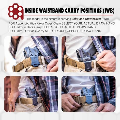 حافظة Amberide CSX IWB، حافظة Kydex-Boltaron داخل حزام الخصر لـ Smith & Wesson CSX E-Series 3.1 بوصة، احتفاظ آمن، 0–30 درجة قابلة للتعديل in Kuwait