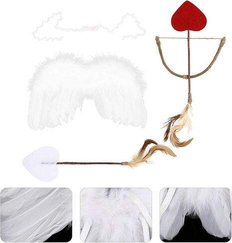 Zerodeko Cute Baby Cupid Wing Headband Angel Wings Baby Photo Prop Set Fashionable and Adorable Accessory in Saudi Arabia