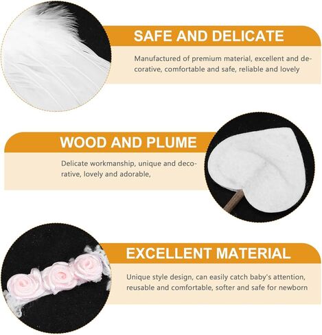 Zerodeko Cute Baby Cupid Wing Headband Angel Wings Baby Photo Prop Set Fashionable and Adorable Accessory in Saudi Arabia