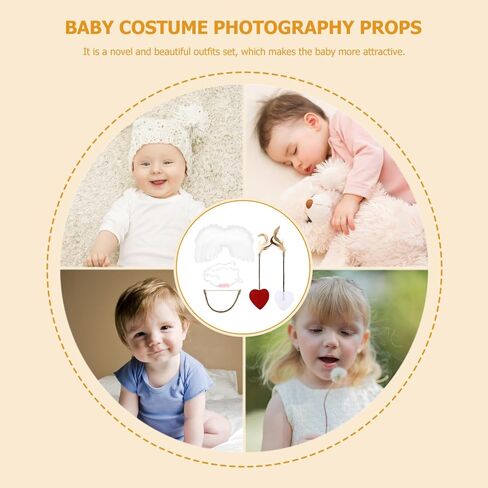 Zerodeko Cute Baby Cupid Wing Headband Angel Wings Baby Photo Prop Set Fashionable and Adorable Accessory in Saudi Arabia