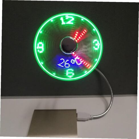 مروحة ساعة LED صغيرة قابلة لإعادة الشحن عبر USB مع شاشة عرض في الوقت الحقيقي، مروحة USB محمولة للسفر في المنزل والمكتب in Saudi Arabia