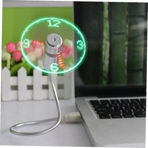 مروحة ساعة LED صغيرة قابلة لإعادة الشحن عبر USB مع شاشة عرض في الوقت الحقيقي، مروحة USB محمولة للسفر في المنزل والمكتب in Saudi Arabia