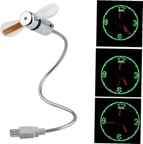 مروحة ساعة LED صغيرة قابلة لإعادة الشحن عبر USB مع شاشة عرض في الوقت الحقيقي، مروحة USB محمولة للسفر في المنزل والمكتب in Saudi Arabia