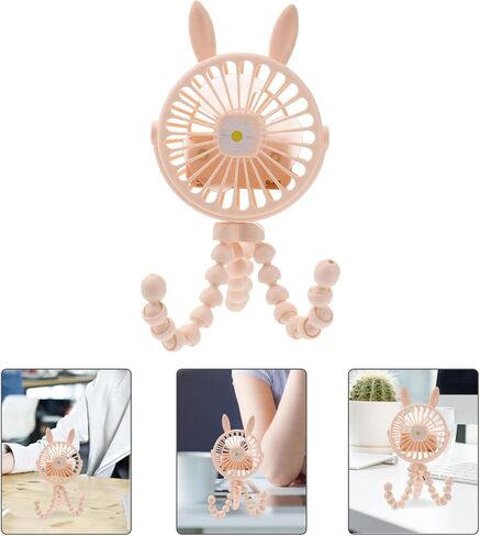 MERRYHAPY Octopus USB Fan Mini Creative Portable مروحة صغيرة للاستخدام المنزلي والمكاتب، تصميم دائري أصفر، أداة تبريد شخصية لشحن USB in Kuwait