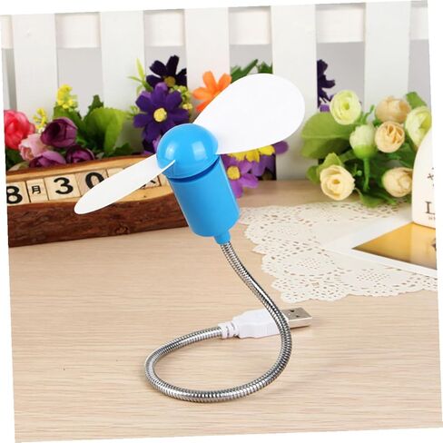 5pcs USB Mini Fans Flexible Neck Quiet Small Computer Cooling Fans for Travel and Office Use, Portable Adjustable Bladeless Air Movers Random Color in Saudi Arabia