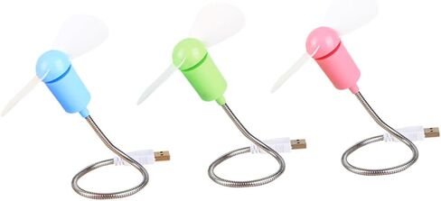 5pcs USB Mini Fans Flexible Neck Quiet Small Computer Cooling Fans for Travel and Office Use, Portable Adjustable Bladeless Air Movers Random Color in Saudi Arabia