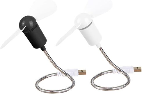 5pcs USB Mini Fans Flexible Neck Quiet Small Computer Cooling Fans for Travel and Office Use, Portable Adjustable Bladeless Air Movers Random Color in Saudi Arabia