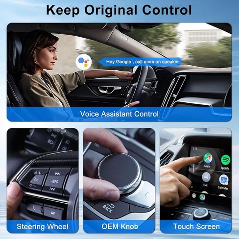 محول Android Auto اللاسلكي لسيارات Android Auto السلكية يتحول من سلك إلى لاسلكي - سهولة الإعداد والتوصيل والتشغيل، اتصال سلس مستقر وسريع in Kuwait