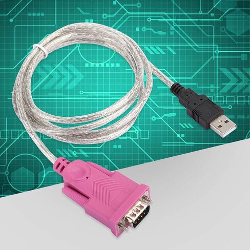 Acouto USB 2.0 to RS232 Serial Port Cable Converter DB9 Universal Male Connector for Barcode Scanner, PDA, Label Printer, Security System in Saudi Arabia