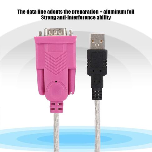 Acouto USB 2.0 to RS232 Serial Port Cable Converter DB9 Universal Male Connector for Barcode Scanner, PDA, Label Printer, Security System in Saudi Arabia