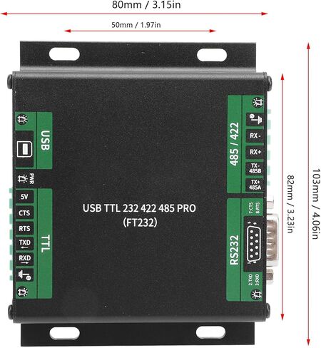 محول USB إلى RS232 485 422 TTL، شريحة IndustrialFT232RL مع عزل إشارة الطاقة ودوائر TVS، لنقل البيانات متعدد البروتوكولات بين USB TTL RS232 RS422 RS485 in Kuwait