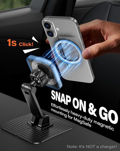 APPS2Car Magnetic Phone Holder for Car, 360° Adjustable Car Cell Phone Holder Mount with Large Adhesive Base, Fits Flat & Curved Dashboards, Compatible with Magsafe iPhone, Samsung, Smartphones in Saudi Arabia
