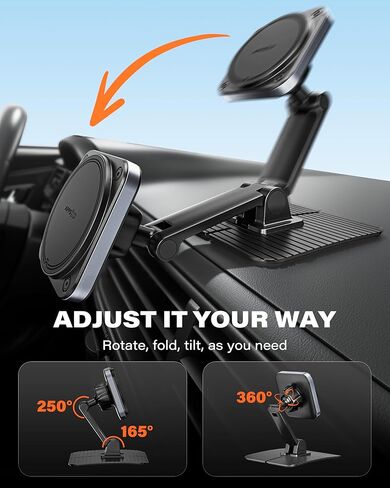 APPS2Car Magnetic Phone Holder for Car, 360° Adjustable Car Cell Phone Holder Mount with Large Adhesive Base, Fits Flat & Curved Dashboards, Compatible with Magsafe iPhone, Samsung, Smartphones in Saudi Arabia