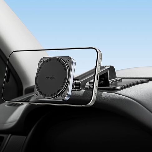 APPS2Car Magnetic Phone Holder for Car, 360° Adjustable Car Cell Phone Holder Mount with Large Adhesive Base, Fits Flat & Curved Dashboards, Compatible with Magsafe iPhone, Samsung, Smartphones in Saudi Arabia