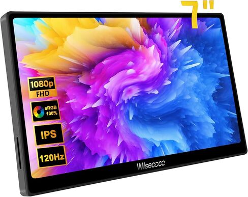 شاشة لمس محمولة 7 بوصة IPS 1080P 1920x1080 120 هرتز شاشة LCD صغيرة شاشة ثانية USB C HDMI رفيعة للغاية لـ Raspberry Pi 5/4 Switch PS5 Xbox Laptop PC in Kuwait
