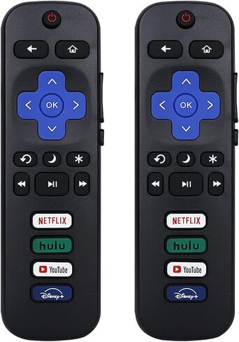 حزمة من 2 جهاز تحكم عن بعد بديل عالمي لتلفزيون Roku، سهل الاستخدام، إشارة ثابتة، لا يتطلب إعداد، متوافق مع أجهزة التلفزيون الذكية التي تدعم Roku (ليس للعصا أو الصندوق) in Saudi Arabia