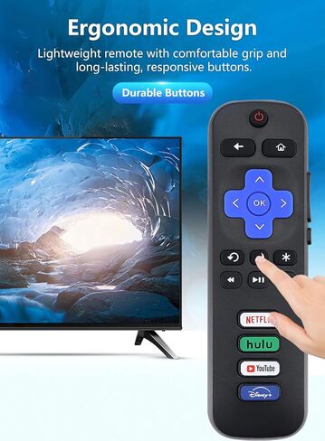 حزمة من 2 جهاز تحكم عن بعد بديل عالمي لتلفزيون Roku، سهل الاستخدام، إشارة ثابتة، لا يتطلب إعداد، متوافق مع أجهزة التلفزيون الذكية التي تدعم Roku (ليس للعصا أو الصندوق) in Saudi Arabia