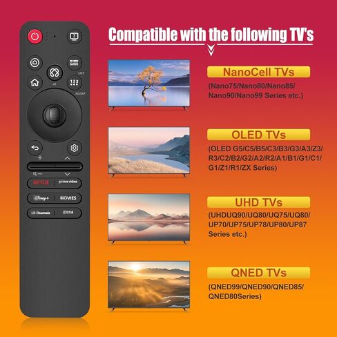 بديل MR25GA لجهاز التحكم عن بعد LG Magic TV، متوافق مع جميع أجهزة التلفاز LG، لـ OLED، QNED، UHD، LED، LCD (2019-2025)، يتضمن الذكاء الاصطناعي والمؤشر والصوت. in Kuwait