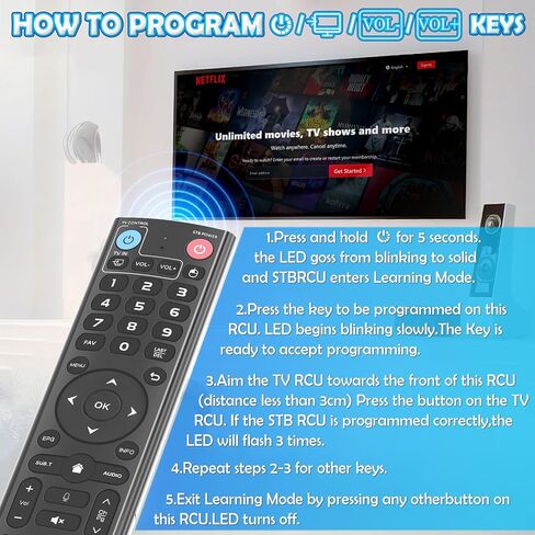 جهاز التحكم عن بعد الصوتي V3 لـ vSeeBox، بديل لسلسلة V5 Pro/V3 Plus & Max/Elite/V2 Pro/V1، التحكم والإعداد العالمي للتلفزيون in Kuwait