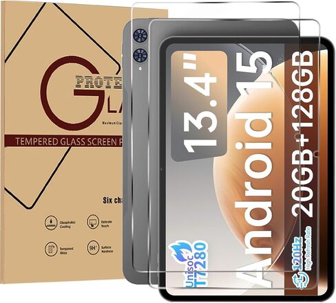 واقي شاشة مكون من قطعتين لجهاز TECLAST T65 Android 15 Tablet مقاس 13.4 بوصة، غشاء زجاجي مقوى مقاوم للخدش عالي الدقة لحماية السقوط TECLAST T65، حساس للمس، مضاد لبصمات الأصابع in Kuwait