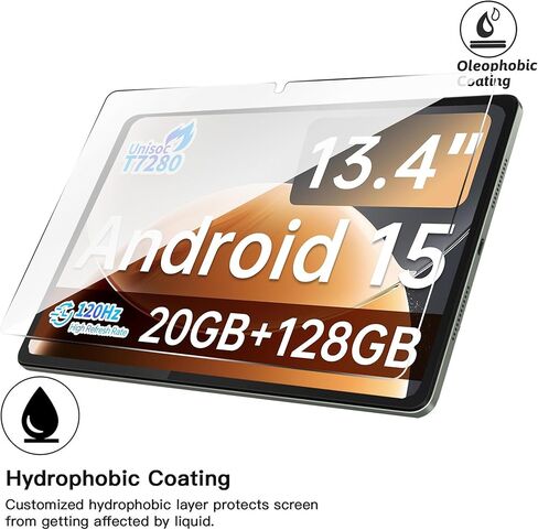واقي شاشة مكون من قطعتين لجهاز TECLAST T65 Android 15 Tablet مقاس 13.4 بوصة، غشاء زجاجي مقوى مقاوم للخدش عالي الدقة لحماية السقوط TECLAST T65، حساس للمس، مضاد لبصمات الأصابع in Kuwait