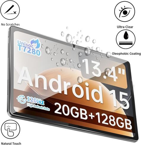 واقي شاشة مكون من قطعتين لجهاز TECLAST T65 Android 15 Tablet مقاس 13.4 بوصة، غشاء زجاجي مقوى مقاوم للخدش عالي الدقة لحماية السقوط TECLAST T65، حساس للمس، مضاد لبصمات الأصابع in Kuwait
