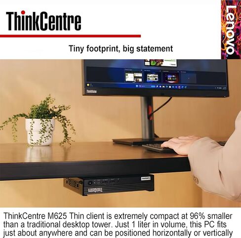 كمبيوتر مكتبي Lenovo ThinkCentre Mini Business، معالج AMD ثنائي النواة، دعم العرض المزدوج، Wi-Fi، بلوتوث، USB، RJ-45، Windows 11 Pro (ذاكرة الوصول العشوائي 16 جيجابايت | 256 جيجابايت SSD) (متجدد) in Kuwait
