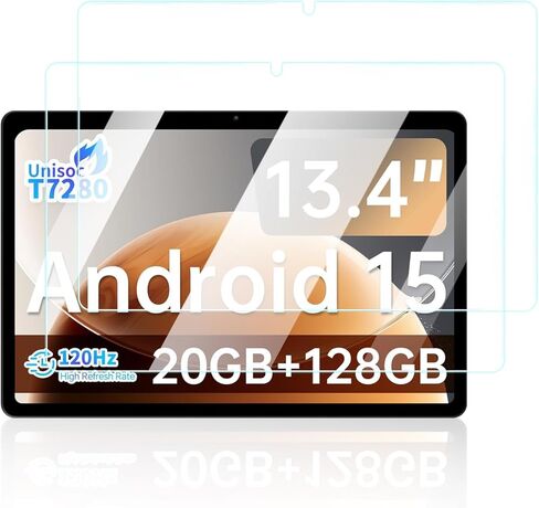 واقي شاشة لجهاز Teclast T65 Android 15 13 بوصة، مضاد للخدش 9H حساس للمس، حواف مستديرة 2.5D خالية من الفقاعات، سهل التركيب، عبوتان. in Kuwait