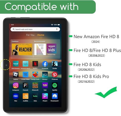 قطعتان من واقي الشاشة لجهاز Fire HD 8 وFire HD 8 Plus اللوحي الجديد مقاس 8 بوصات (الجيل الثاني عشر/العاشر - إصدار 2022/2020) من الزجاج المقسى، متوافقة مع أقلام اللمس، مقاومة للغاية، صديقة للحافظة in Saudi Arabia