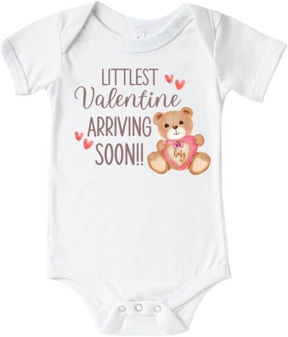 Littlest Valentine Arriving Soon Valentines Day Baby Announcement Onesie. Pregnancy Announcement to Family, Husband, Grandparents. Surprise Valentine 2024 Baby Reveal Gift ideas. in Saudi Arabia
