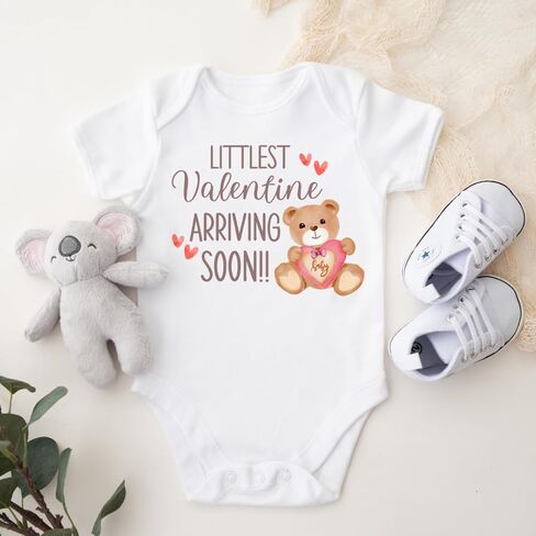 Littlest Valentine Arriving Soon Valentines Day Baby Announcement Onesie. Pregnancy Announcement to Family, Husband, Grandparents. Surprise Valentine 2024 Baby Reveal Gift ideas. in Saudi Arabia