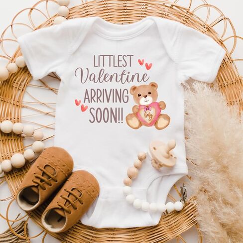 Littlest Valentine Arriving Soon Valentines Day Baby Announcement Onesie. Pregnancy Announcement to Family, Husband, Grandparents. Surprise Valentine 2024 Baby Reveal Gift ideas. in Saudi Arabia