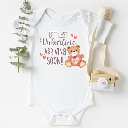 Littlest Valentine Arriving Soon Valentines Day Baby Announcement Onesie. Pregnancy Announcement to Family, Husband, Grandparents. Surprise Valentine 2024 Baby Reveal Gift ideas. in Saudi Arabia