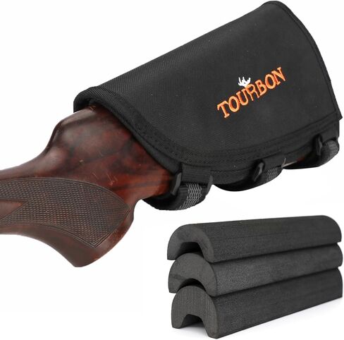 TOURBON Nylon Adjustable Cheek Rest Riser Pad Buttstock Pouch Right Handed, Hunting Shooting Rifle Ammo Shell Holder for 45-70 357 308 30.06 30.30 223 in Saudi Arabia
