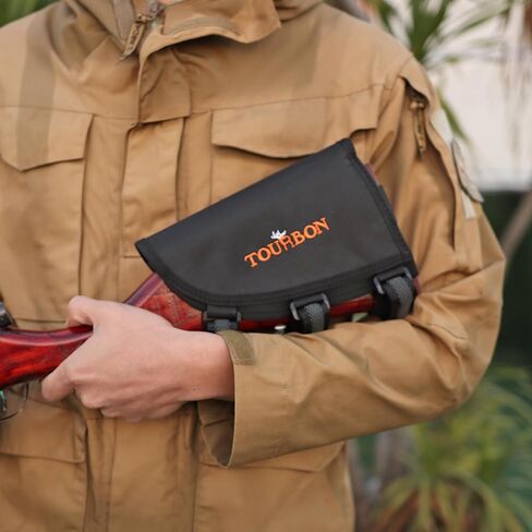 TOURBON Nylon Adjustable Cheek Rest Riser Pad Buttstock Pouch Right Handed, Hunting Shooting Rifle Ammo Shell Holder for 45-70 357 308 30.06 30.30 223 in Saudi Arabia