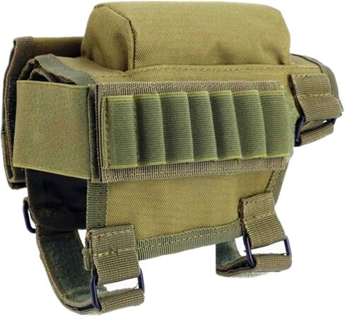 Rifle Buttstock, Adjustable Tactical Cheek Rest Pad Ammo Pouch with 7 Shells Holder for Hunting Shooting in Saudi Arabia