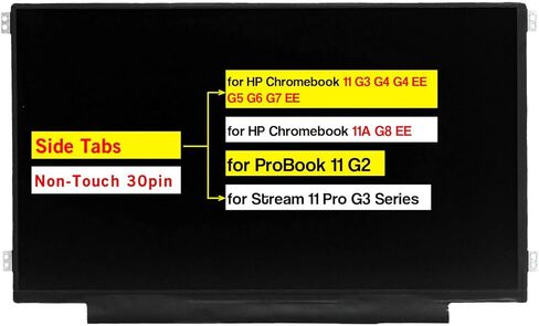 بديل 11.6 بوصة لجهاز HP Chromebook 11 G3 G4 G4 EE G5 G6 G7 EE 11A G8 EE لـ ProBook 11 G2 لـ Stream 11 Pro G3 Series شاشة LCD (HD 1366 * 768 30 Pins Non-Touch) in Saudi Arabia