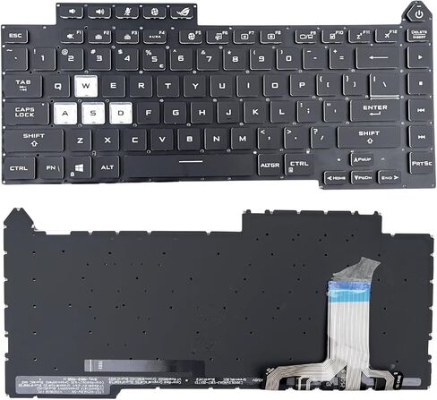 استبدال لوحة المفاتيح الخلفية TLBTEK متوافق مع Asus ROG Strix G513Q، ROG Strix G15 Scar 5 2022 G533ZW G533ZM GL543L GL543Q GL543i G513Q G513QM G513QY G513RC G513RM G513RW G513QR G513QE G513IM in Kuwait