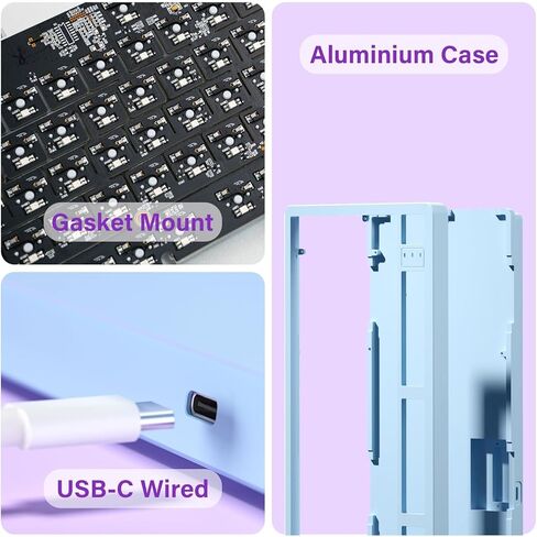 لوحة مفاتيح ميكانيكية LEOBOG HI98، لوحة مفاتيح سلكية للألعاب باللون الكريمي مع هيكل حشية مريح، لوحات مفاتيح RGB مخصصة قابلة للتبديل السريع لأجهزة Win/Mac/Android/Gamer - أرجواني، مفتاح Star Vector in Kuwait