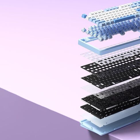 لوحة مفاتيح ميكانيكية LEOBOG HI98، لوحة مفاتيح سلكية للألعاب باللون الكريمي مع هيكل حشية مريح، لوحات مفاتيح RGB مخصصة قابلة للتبديل السريع لأجهزة Win/Mac/Android/Gamer - أرجواني، مفتاح Star Vector in Kuwait